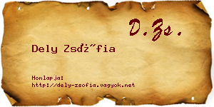 Dely Zsófia névjegykártya